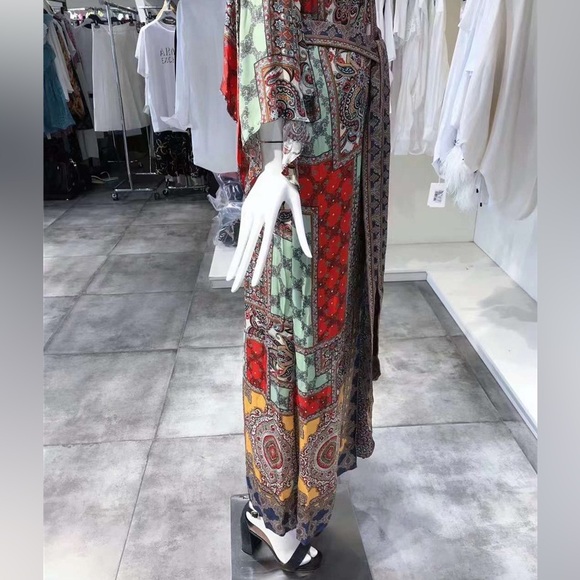 Sz XS ALICE + OLIVIA Jaylen Scarf Print Maxi Dress NWT - Picture 10 of 13